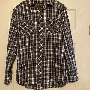 Outdoor Casual‎ Flannel Plaid Pearl Snap Shirt
